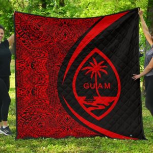 Guam Coat Of Arms Polynesian Premium Quilt  Circle Style  06 J2  Quilt